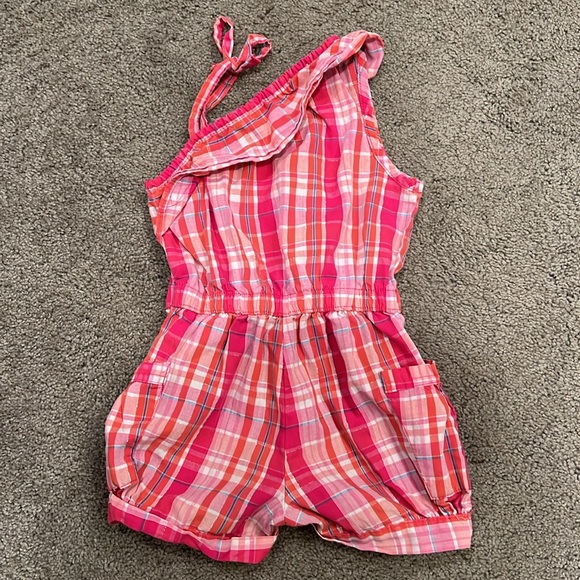 Pink Striped Ruffled Romper - Picture 4 of 4